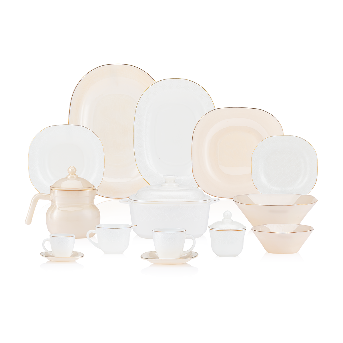Jumia 58-Piece Arcopal Square Dinnerware Set – Thai Mix